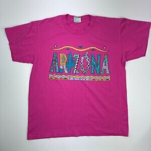Vintage Oneita Arizona Desert Southwest Graphic Tee Pink Size L